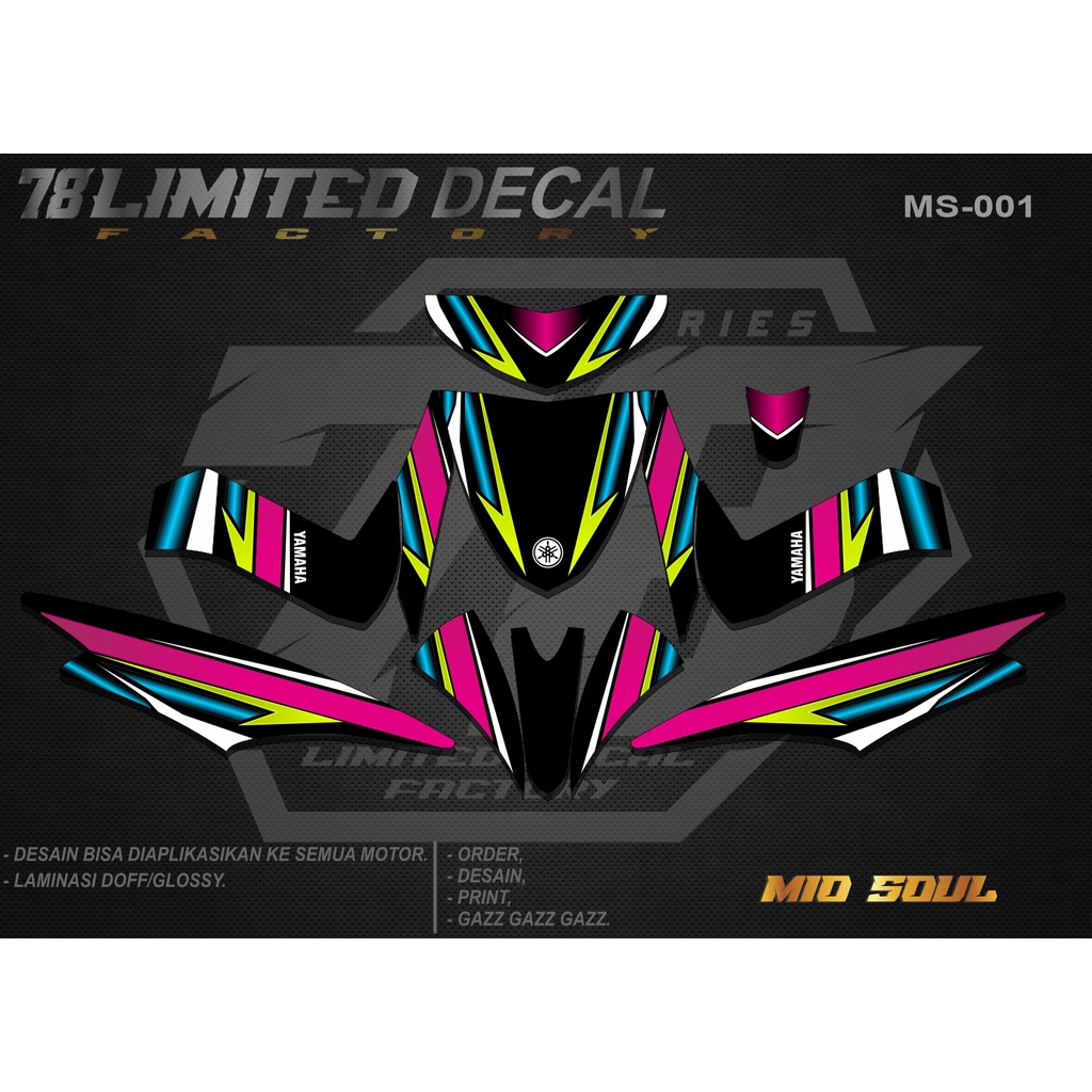 Decal Mio Soul Full Body Stiker Mio Soul Karbu Full Body Kode MS 001