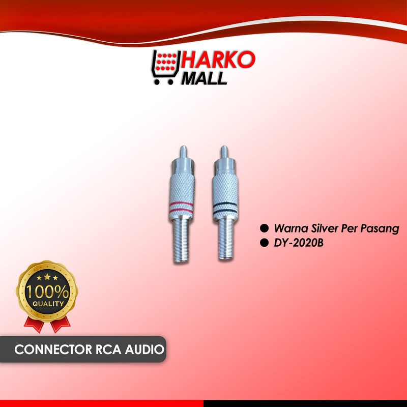 Jack Converter Kabel to RCA MALE AUDIO DY-2020B WARNA SILVER