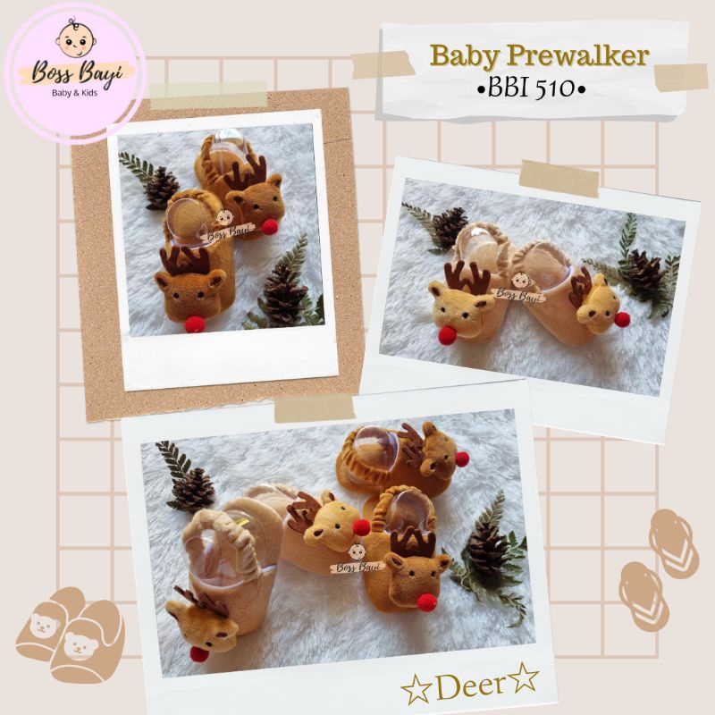 BOSS BAYI - Prewalker Shoes Baby / Sepatu Sandal Kain untuk Bayi dengan Boneka Karakter