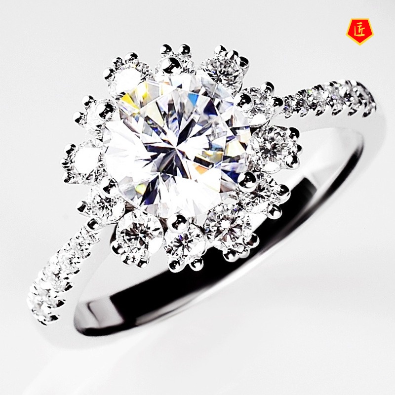 [Ready Stock]Fashion Elegant Moissanite Ring Female