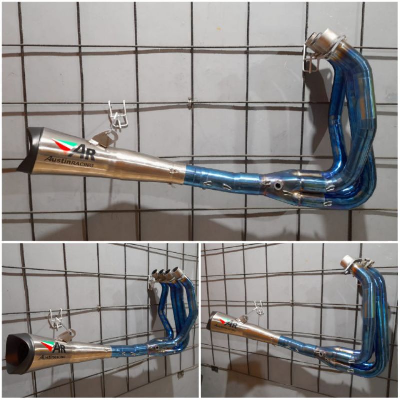 Knalpot AustinRacing Type Hiu Ninja ZX25R BlueMoon Full System PNP