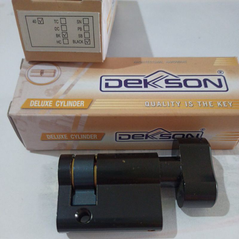 Cylinder Dekkson TC HC DL 40mm Black Kunci Knop tanpa anak kunci