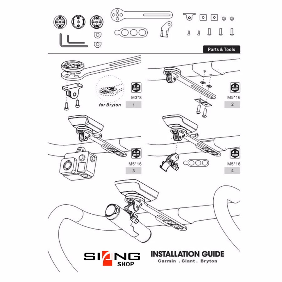 Carbon Holder Integrated Handlebar - Barfly GoPro Garmin Bryton Xoss