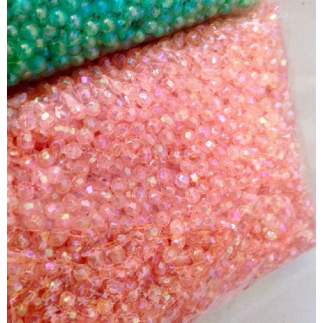  manik  manik  450gr kristal pelangi segi mote mutiara  jumbai 