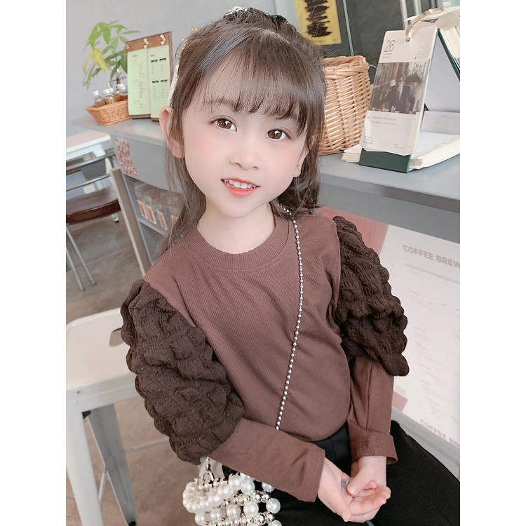 1-4 Tahun | Han Kyeol  - Kaos Anak Lengan Pom Pom - Baju Anak Perempuan Kualitas Import - Atasan Anak Lengan panjang Gaya Korean ZR Vedia