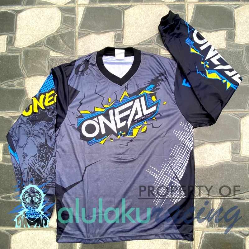 Jersey, Celana, Sarung Tangan &amp; Sepatu Fullprint with Protectors Fullset MX Trail Motocross - Paket Bundling ONCTFF100201-F41