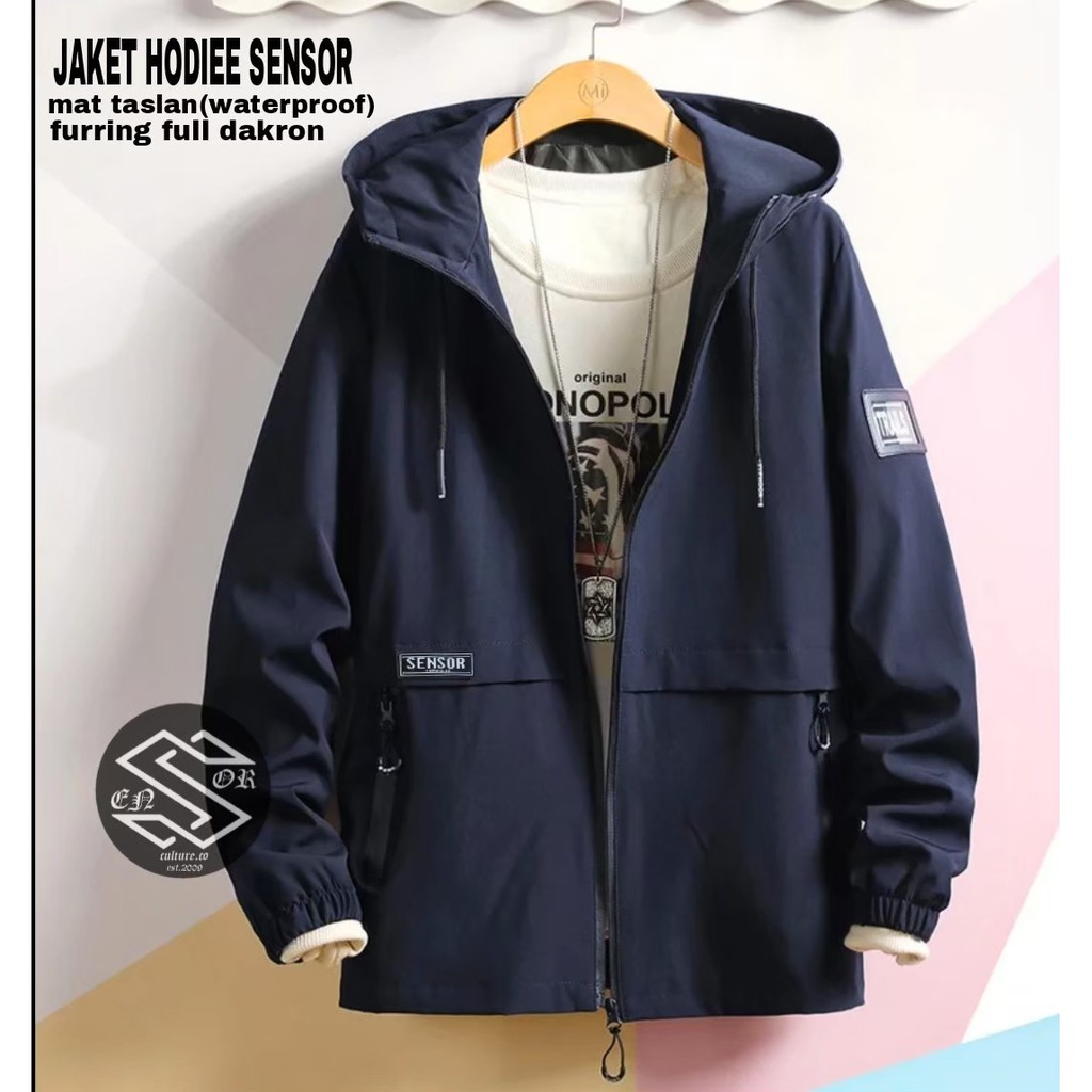 [COD] AKN JAKET HOODIE OUTDOR PRIA / JAKET  HOODIE TASLAN ANTI AIR WATERPROOF ORIGINAL SENSOR