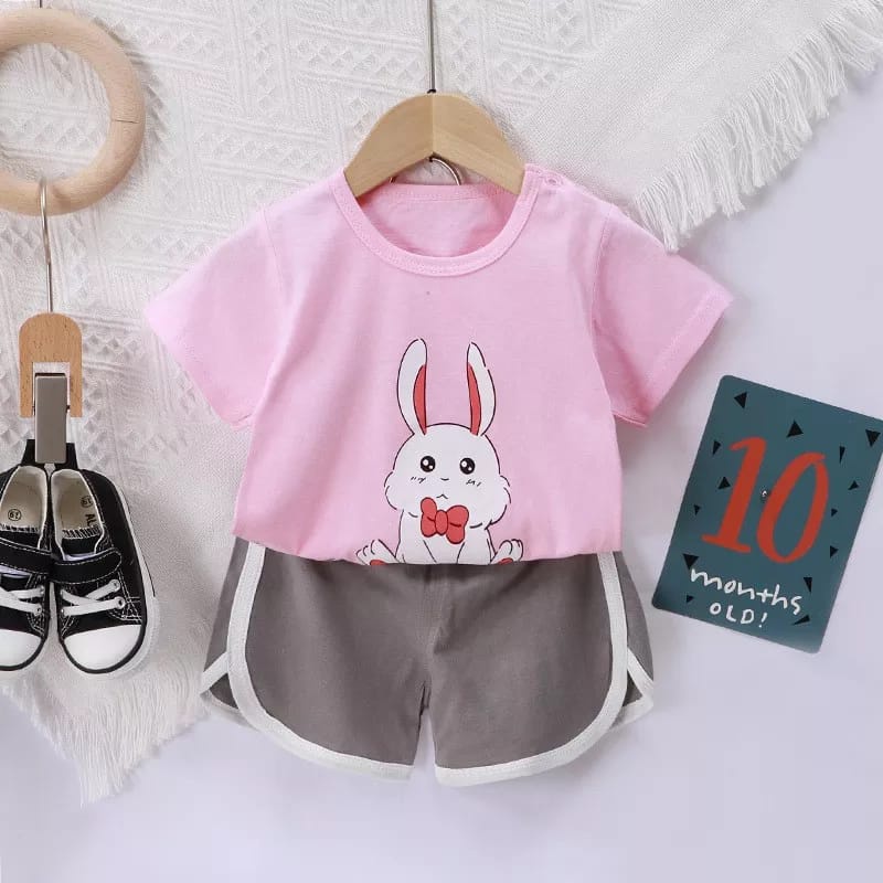 Setelan anak import motif karakter baju bayi newborn set baju celana terbaru