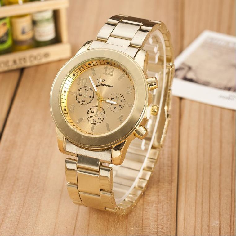 (GROSIRJAYA32) Jam Tangan Wanita Geneva 260 Analog Fashion Casual Women Strap Stainless Steel Wrist Quartz