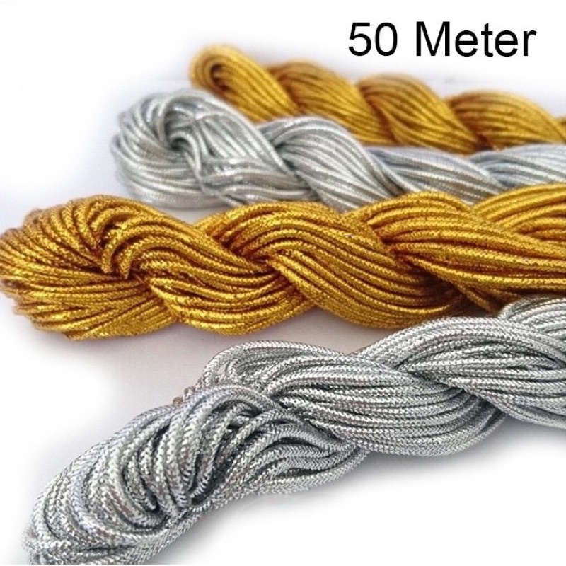 tali souvenir - tali undangan - Tali metalik - Tali emas / Perak