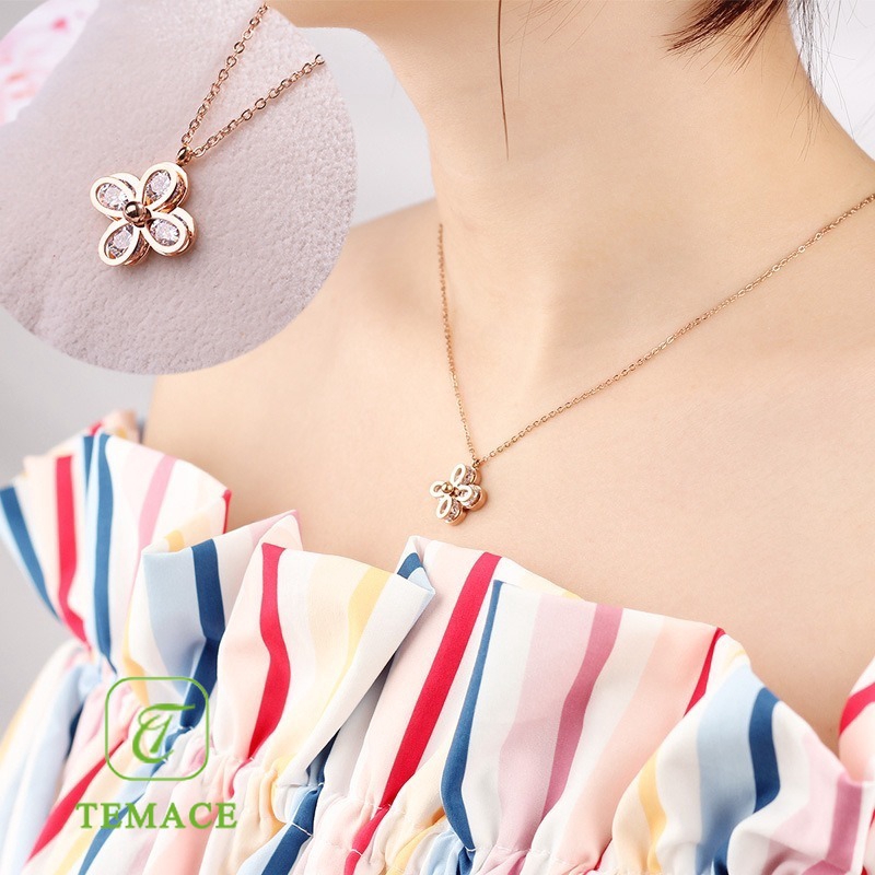 Kalung Titanium premium Lapis Emas 18K Model angka romawi rantai classic