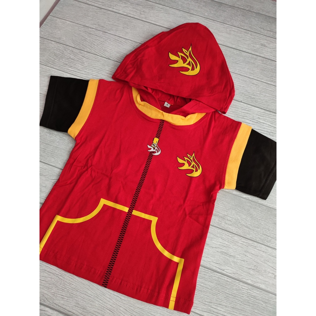 Baju Boboiboy Api Kostum Anak Laki Cowok Setelan Pendek Topi Hodie Karakter 1 - 11 Tahun