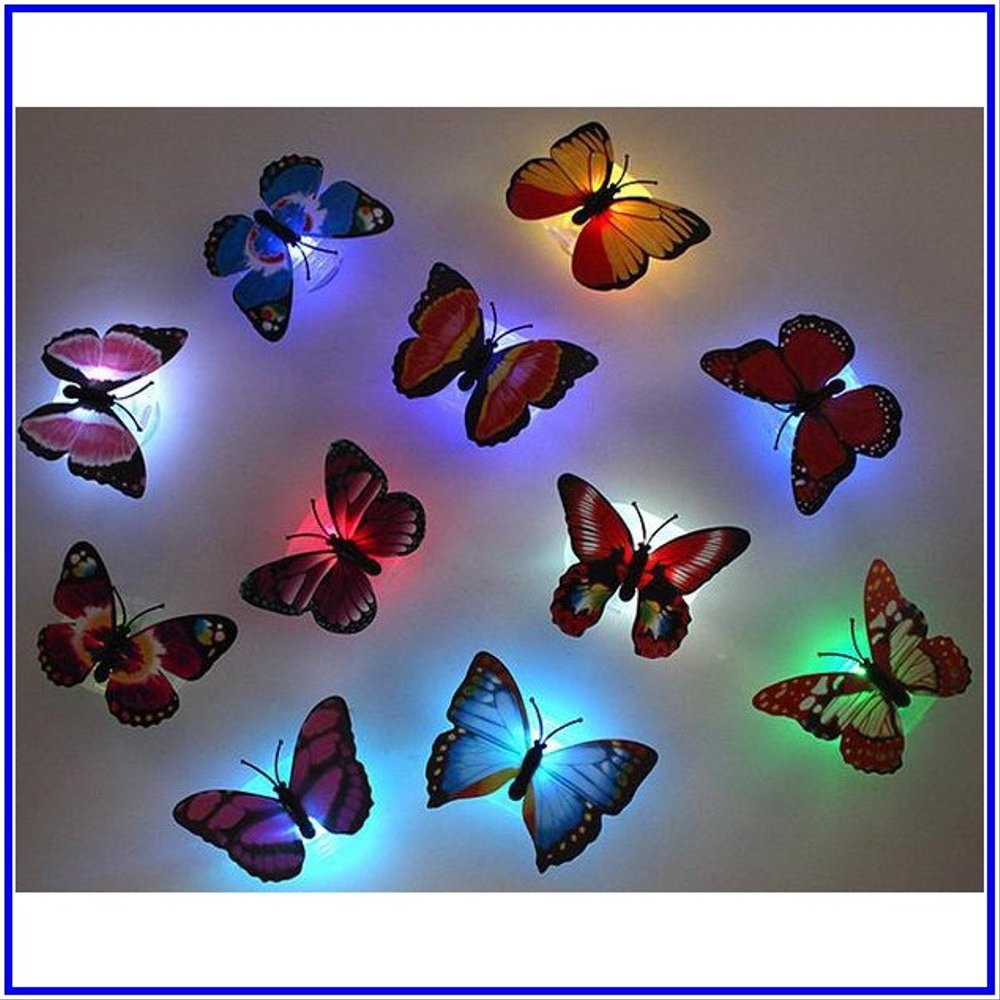 [5 PCS] LED STICKER KUPU KUPU STIKER DINDING LED BUTTERFLY DEKORASI LAMPU KAMAR SOUVENIR