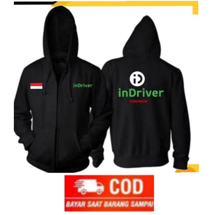 JAKET SWEATER HOODIE ZIPER OJOL INDRIVER,JAKET INDRIVER OJOL