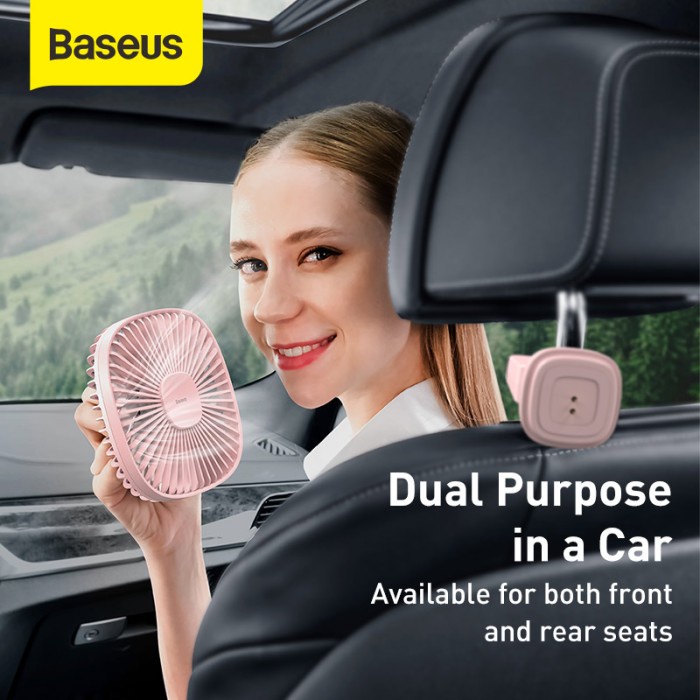 BASEUS Kipas Mobil Natural Wind Magnetic Rear Seat Fan - CXZR