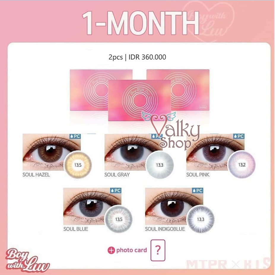 Ready MTPR x BTS READY FREE RANDOM Official PC 1 Month Daily Softlens MTPRxBTS IDOL My Self Gray DNA