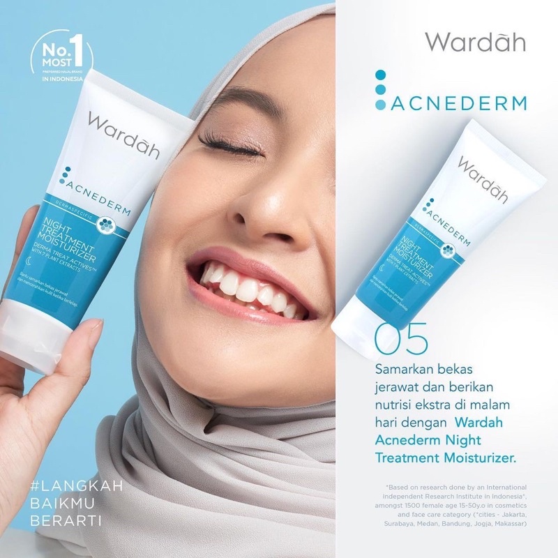 WARDAH Acnederm Series Indonesia / Facial Wash Face Scrub Micellar Water Essence Toner Mist Serum Day Night Eye Cream Sunscreen Mask Masker Lip Tint Matte Gloss / Lightening Crystal Secret Nature Daily Renew You C Defense Uv Shield Spf Colorfit Acne Paket