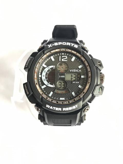 Jam tangan digital Sporty jumbo water Resist merk Visica 666