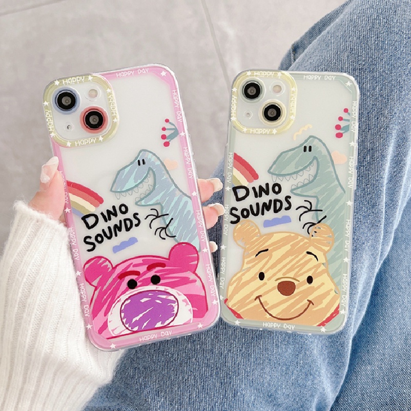 (Ready Stock) Casing Softcase Tpu Iphone 11 Pro Max 13 12 Pro Max X Xr Xs Se 2020 Max 8 7 6 6s Plus + Motif Beruang Shockproof Lovely Bear Series Transparent TPU Soft Silicone Anti-dirty Shockproof Phone Cover