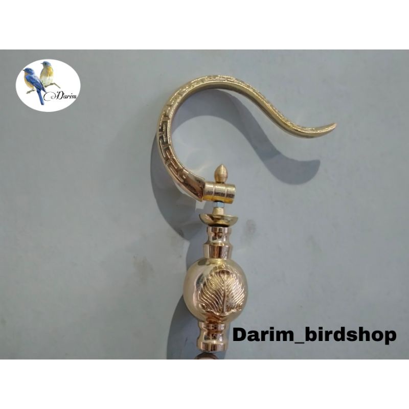 GANTUNGAN SANGKAR CUNGKOK + PION DAUN GOLD