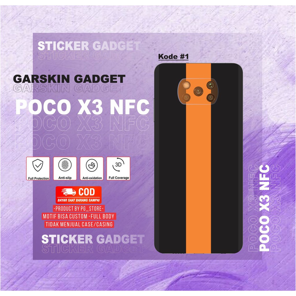 Garskin POCO X3 NFC Sticker Garskin Motif Color Tone (Isi 2pcs)