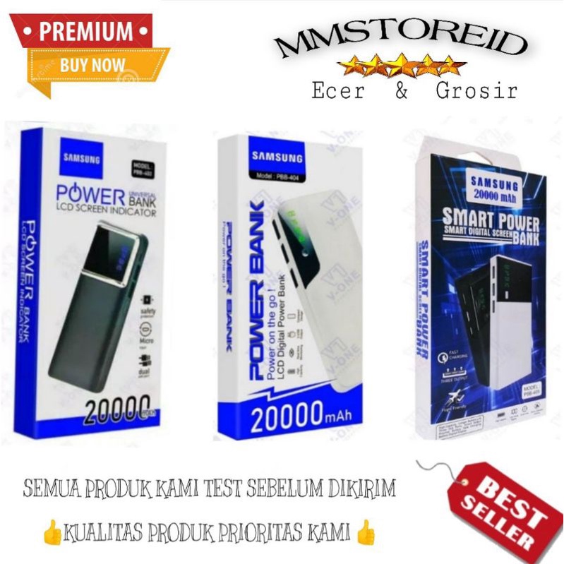 MM - POWERBANK POWER BANK SAMSUNG 20000mah PBB 403 PBB 404 PBB 405 MURAH KAPASITAS 20000 mAh PBB 404