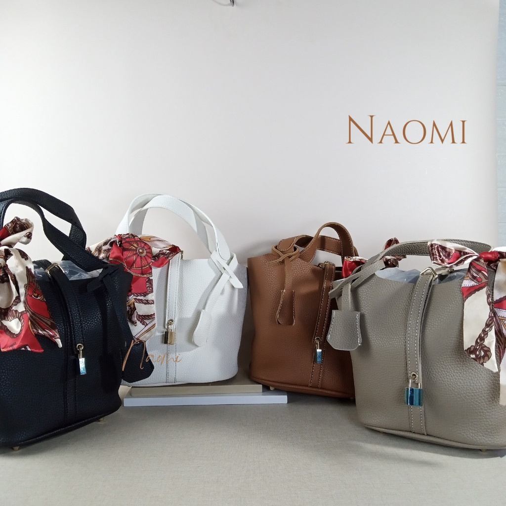 NAOMI - Elenna Bucket Bag Handbag Import Premium Wanita - free scarf tas Jinjing - Tas Tenteng - Fashion Wanita Cantik Hand Bags - tas naomi - naomi bag - women bag pico bag premium handbag hand bag