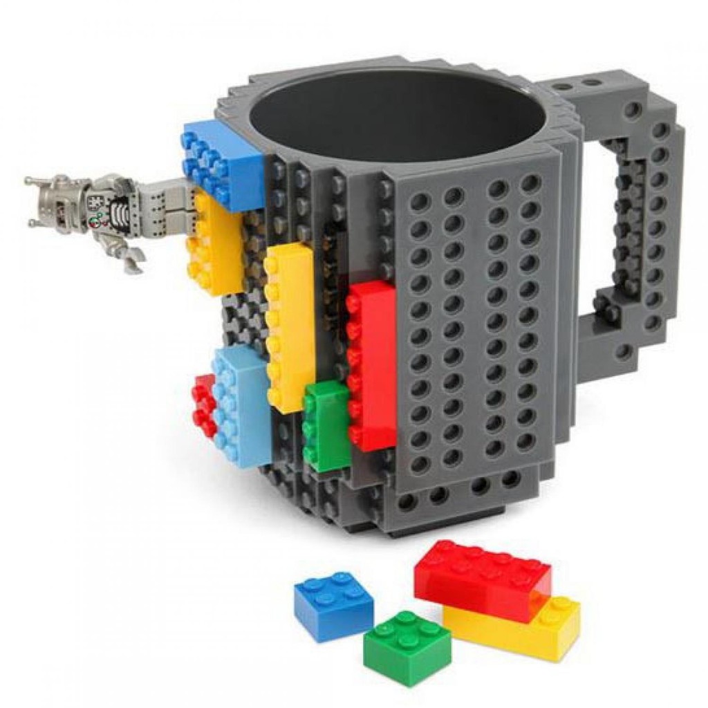 Gelas Mug Lego Terbaru Build-on Brick Unik Gelas Plastik Aman Digunakan Media Menempel Blok Puzzle