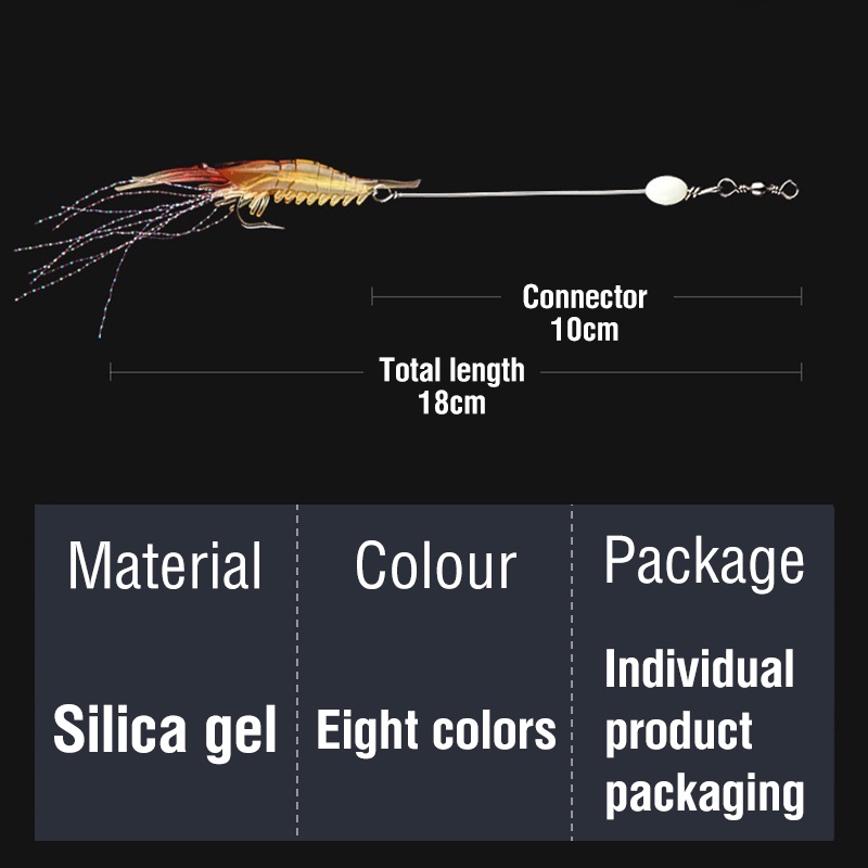 1 Pc Umpan Pancing Soft Bait Bentuk Udang Imitasi 8.5Cm 6G 8 Warna