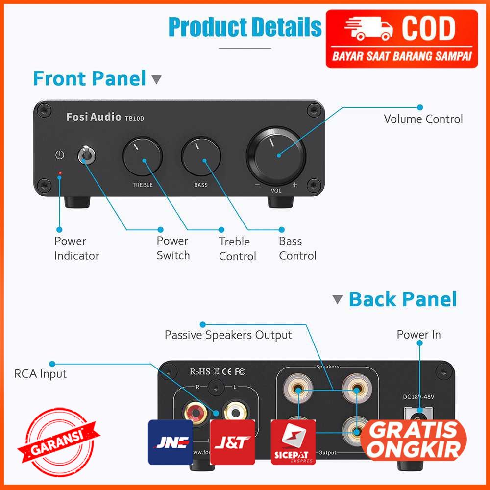 Audio Mini Amplifier 2 Channel Audio HiFi Class D 2x300W