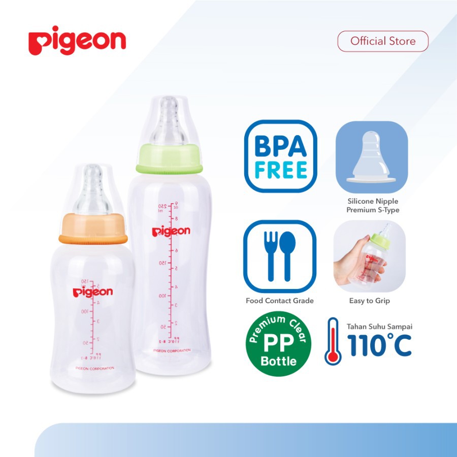 Pigeon Botol PP Clear Streamline 250ML - Botol Susu Bayi