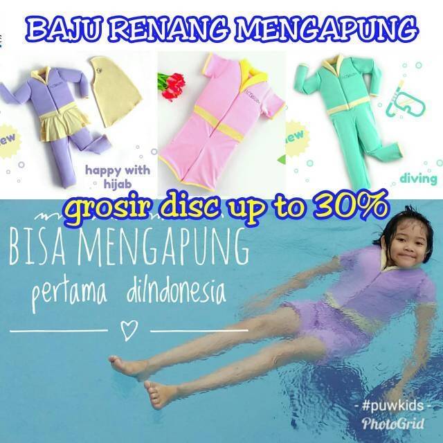 BAJU RENANG - FLOSWIM MUSLIMAH - GO SWIM - GOSWIM -  baju renang mengapung cuddleme