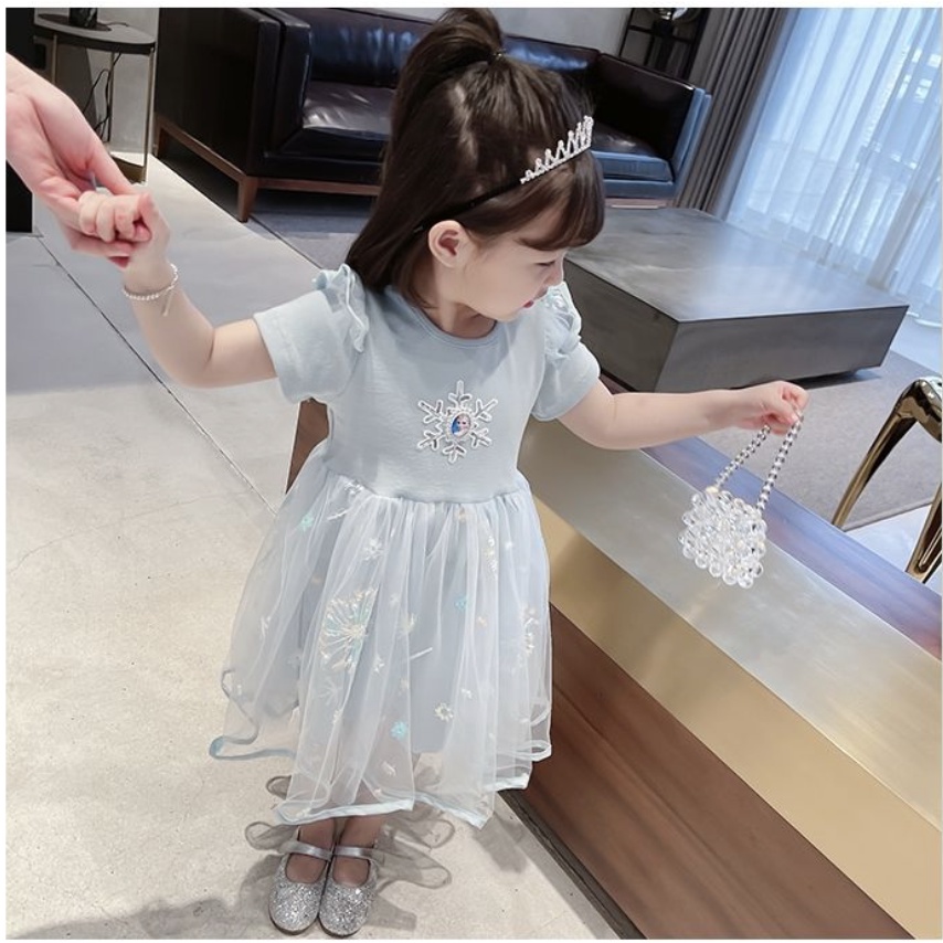 babyfit dress tutu anak perempuan frozen ICE baju gaun impport ds-804