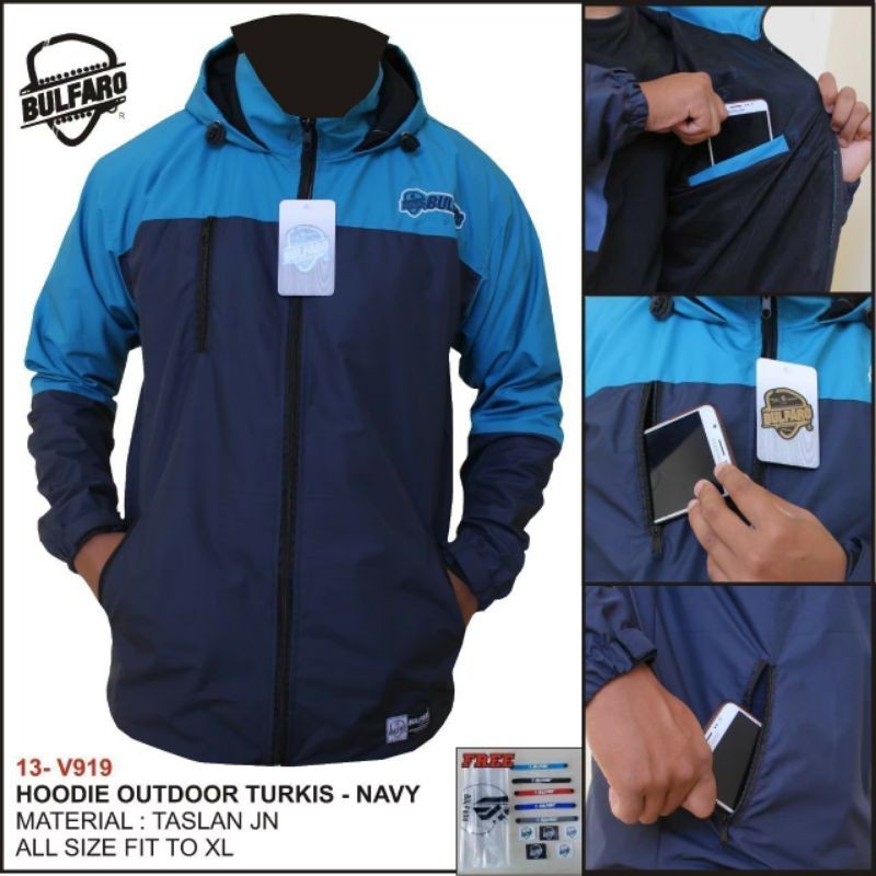 Jaket Pria Hoodie New Outdoor Bulfaro Jaket Gunung Waterproof Anti Air Angin