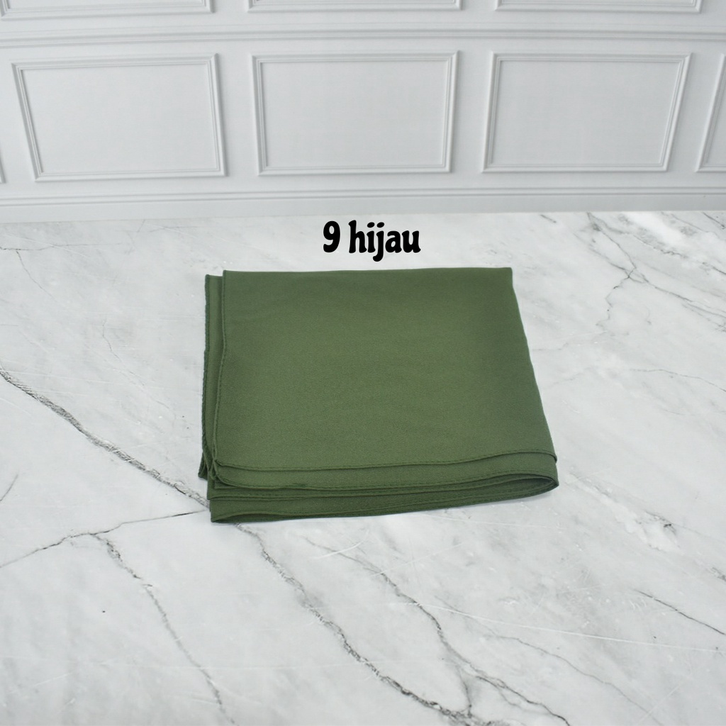 DIAMOND CREPE PASHMINA DIAMOND PREMIUM  JILBAB PASHMINA POLOS KERUDUNG PASHMINA DAIMOND WARNA 1-9 hijau