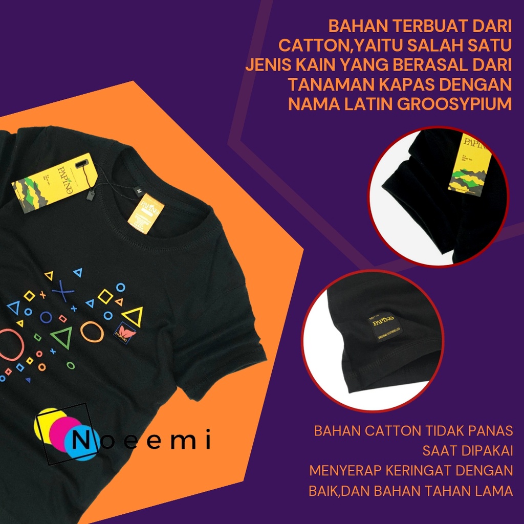 Papino Baju Kaos Anak Laki Laki 1-12 Tahun Pakaian Distro Oblong Hitam