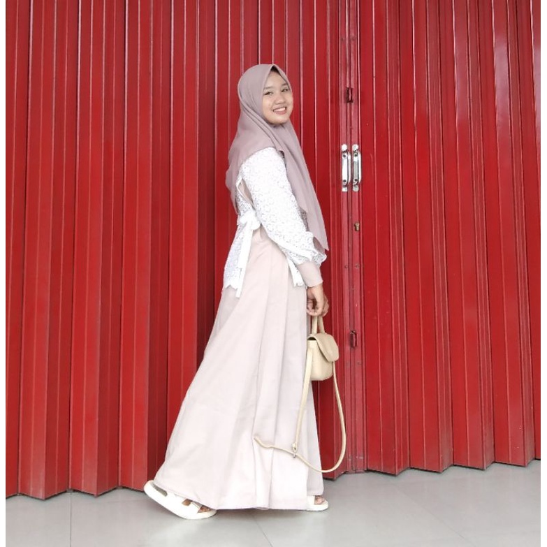 Gamis Pesta variasi brokat/brukat/broklat  Kekinian bahan adem