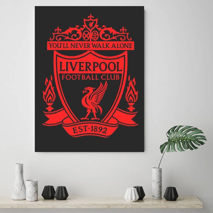 "Liverpool Logo (Black Version)" Poster Kayu (30x22)