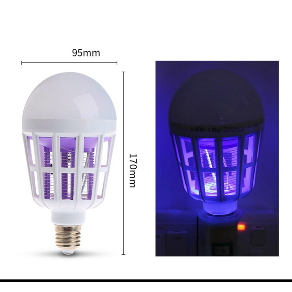 20W E27 UV LED Bulb Mosquito Killer Lamp 2 In 1 Mosquito Killer Lamp LED Perangkap Pembasmi Nyamuk Alat Pembunuh Nyamuk Serangga Insect