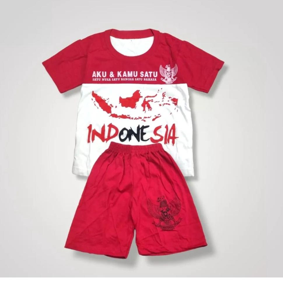 B-AQE〉 《✪〉 SETELAN BAJU MERAH PUTIH 17 AGUSTUSAN ANAK ANAK