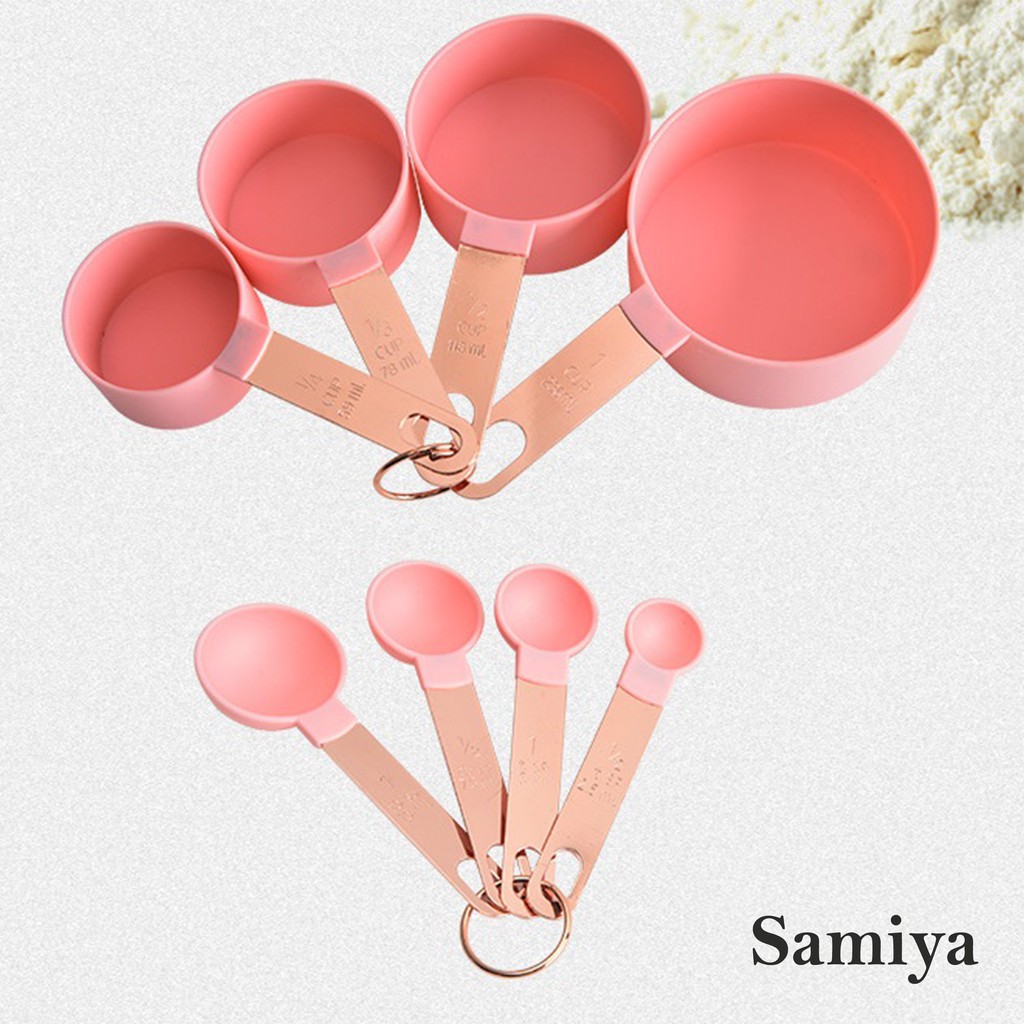 baking kitchen measuring spoon color 8pcs set / sendok takar ukur bubuk warna warni serbaguna