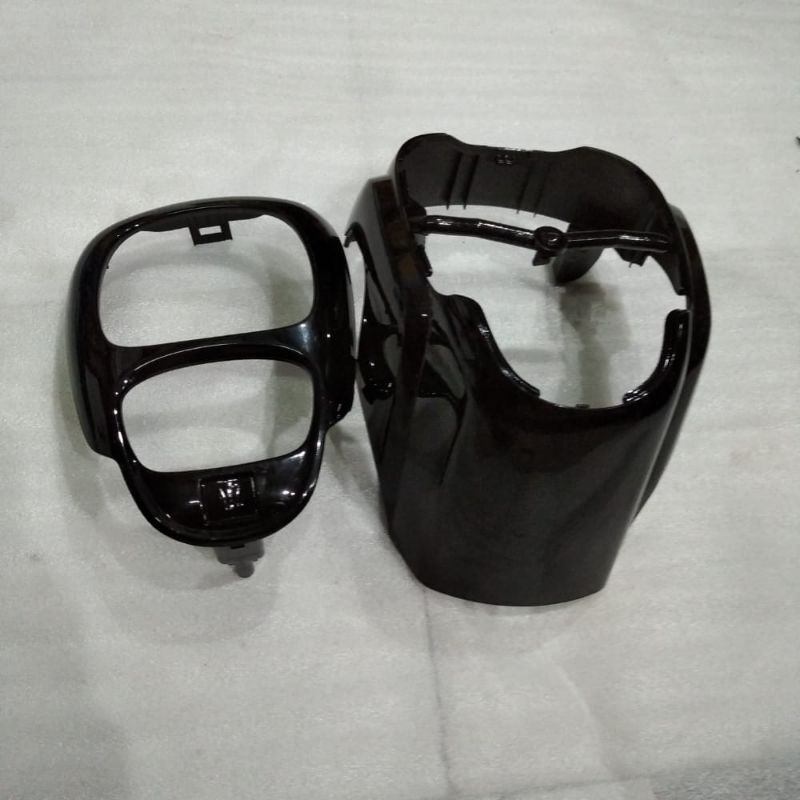 FRONT HANDLE COVER ATAS HITAM + ACCESORRIES HITAM SCOOPY FI 17 IMITASI WIN
