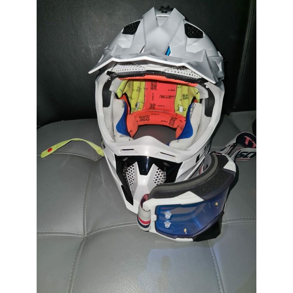 HELM LS2 FULL FACE CROSS SECOND HELM LS2 FULL FACE WHITE HELM CROSS HELM SUPERMOTO HELM FULL FACE CR