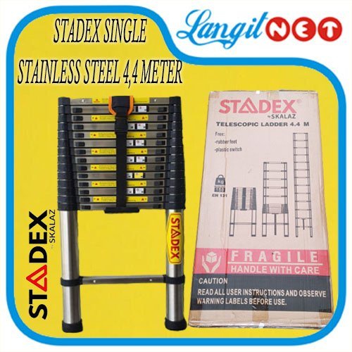 STADEX TANGGA TELESKOPIK SINGLE 4.4 METER STAINLESS