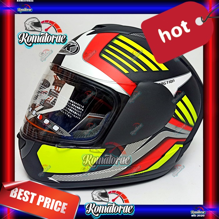 HELM INK CL MAX LTD #3 MATT BLACK RED YELLOW FULL FACE