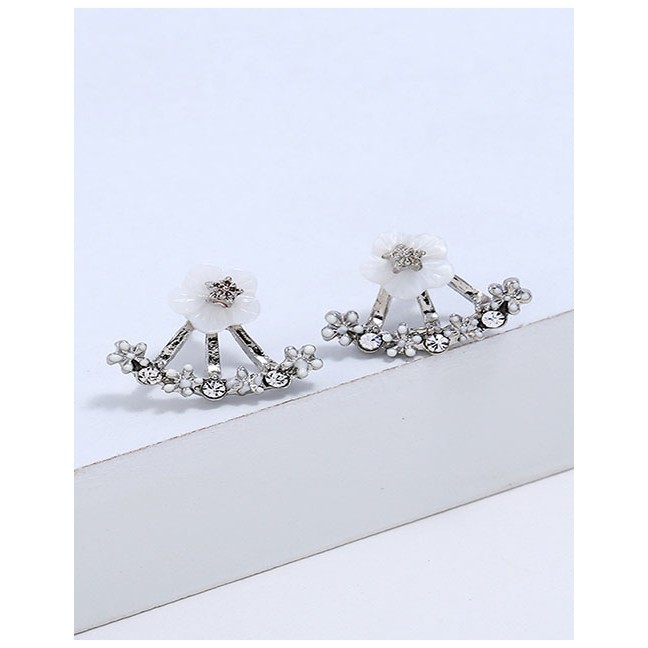 LRC Anting Tusuk Fashion Openwork Lotus Stud Earrings F5842X