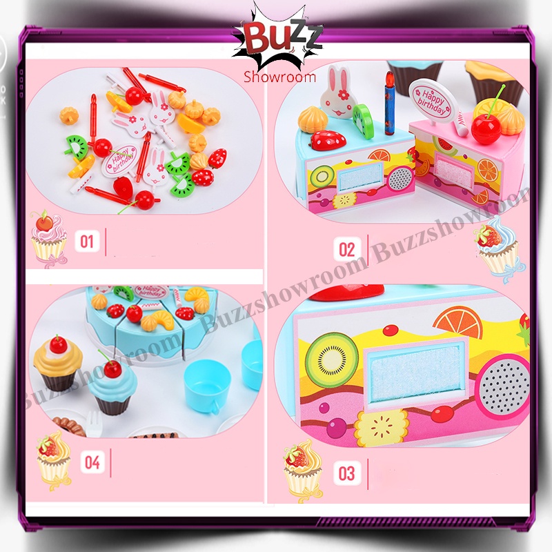 Mainan Birthday Cake Play Set Fruit Dessert Kue Ulang Tahun Besar DIY