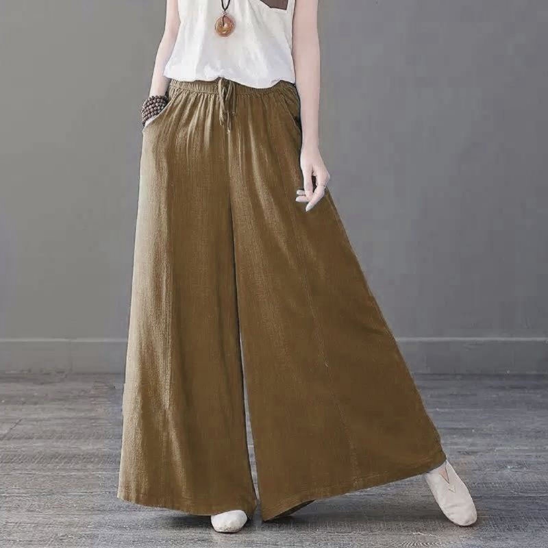 Trivia pants Celana casual wanita Celana kulot jumbo big size Celana kulot bahan katun linen Celana panjang wanita Trivia cullote Celana wanita korean style Trivia kulot Celana panjang wanita jumbo