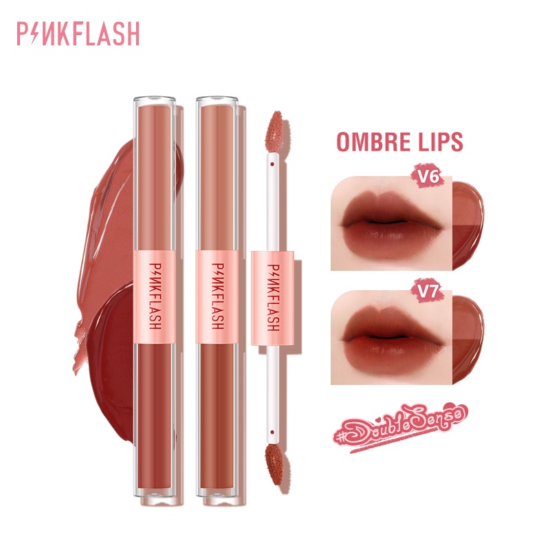 PINKFLASH 3 Pcs Pink Makeup Set Dual-ended 2 in 1 Matte Lipstick Natrual Blush On highlight Contour Hottest Beauty Set