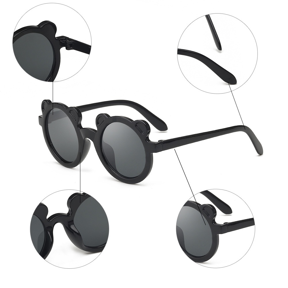 Kacamata Anak Tren Baru Fashion Anak Terbaru Anti Silau Sinar Matahari High Quality / Kacamata Bayi Fashion Viral/ Kacamata Anti Ultraviolet Sun Glasses / Kaca Mata Fashion Anak Baru Bingkai Telinga Kucing Bulat Kartun Bayi-7